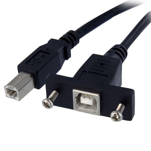 [USB2-BB-MFPM-3] USB2.0 B Male to USB2.0 B Female Panel Mount Cable-3FT